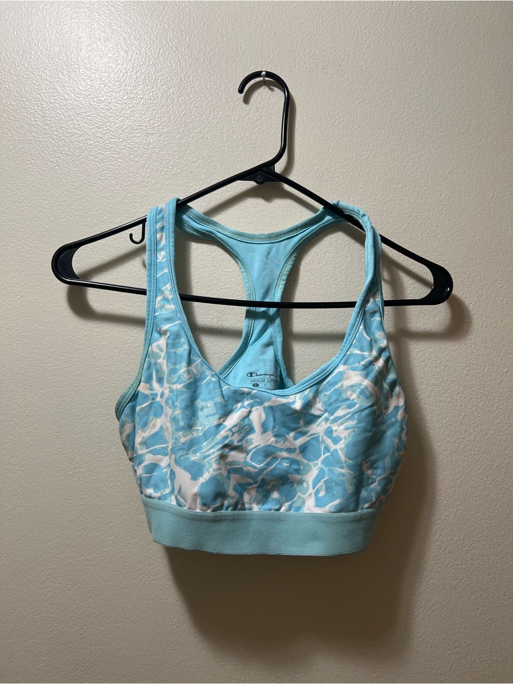Champion Light Blue Marble Racerback Sports Bra